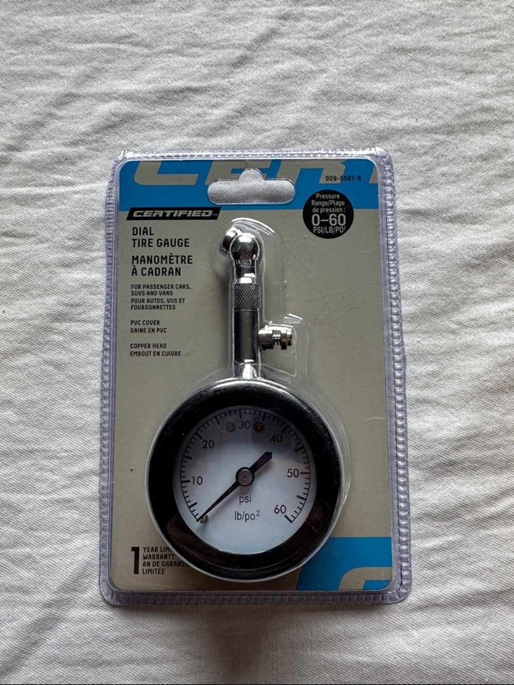 Certified Dial Tire Gauge - Black & Silver